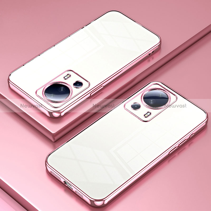 Ultra-thin Transparent TPU Soft Case Cover SY1 for Xiaomi Civi 2 5G Rose Gold