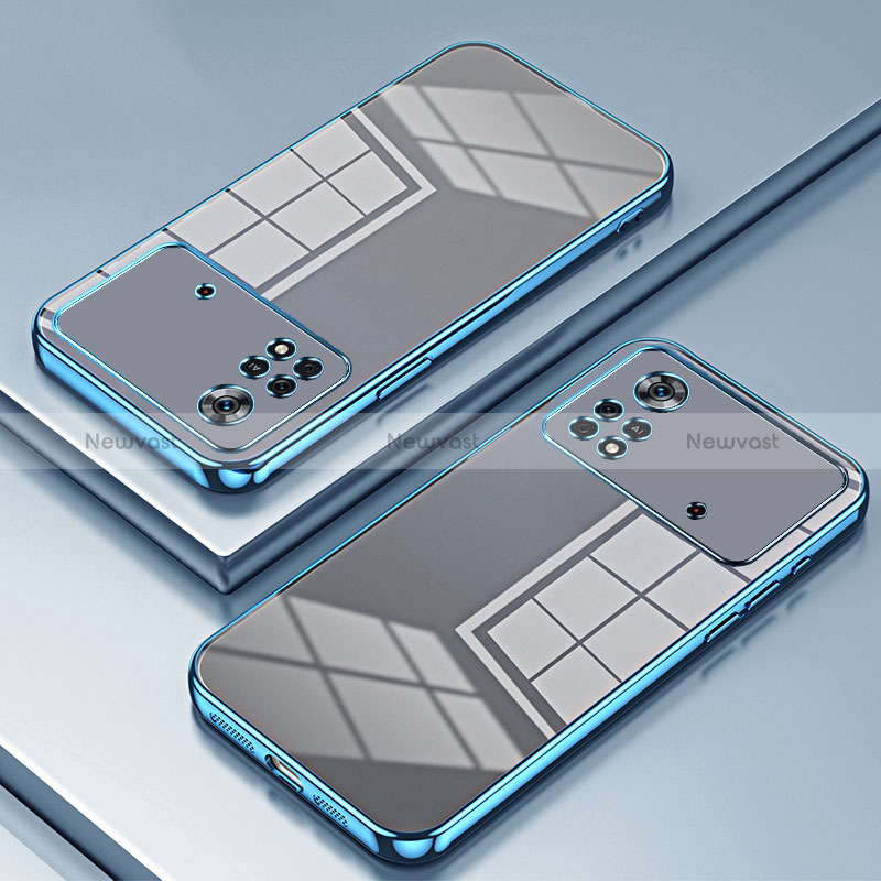 Ultra-thin Transparent TPU Soft Case Cover SY1 for Xiaomi Poco X4 Pro 5G Blue