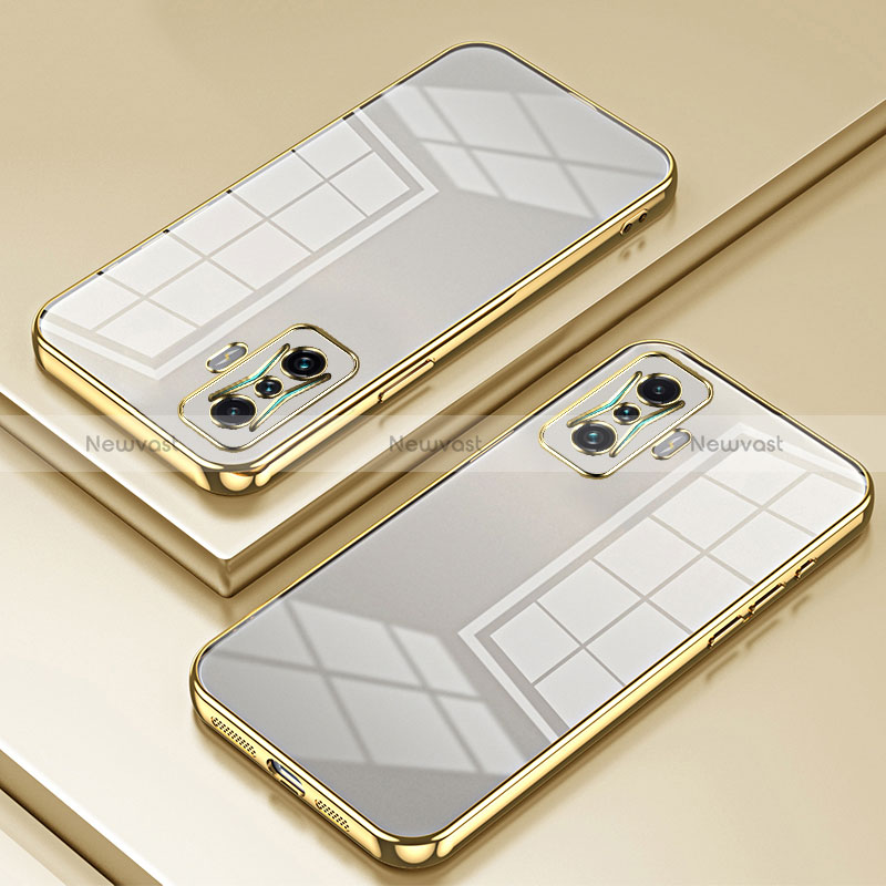 Ultra-thin Transparent TPU Soft Case Cover SY1 for Xiaomi Redmi K50 Gaming 5G Gold