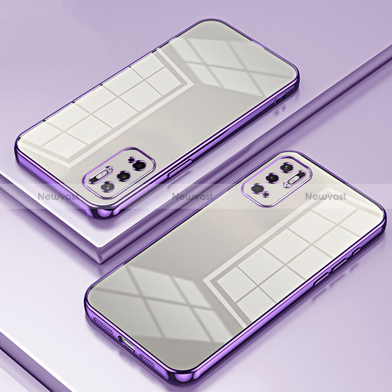 Ultra-thin Transparent TPU Soft Case Cover SY1 for Xiaomi Redmi Note 10 5G Purple