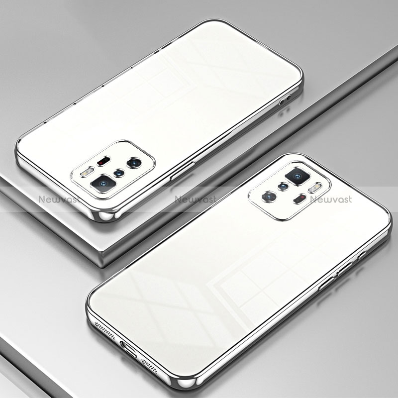 Ultra-thin Transparent TPU Soft Case Cover SY1 for Xiaomi Redmi Note 10 Pro 5G Silver