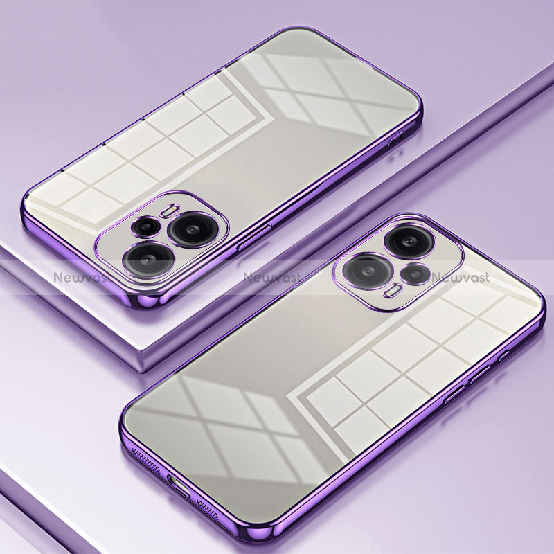 Ultra-thin Transparent TPU Soft Case Cover SY1 for Xiaomi Redmi Note 12 Turbo 5G Purple