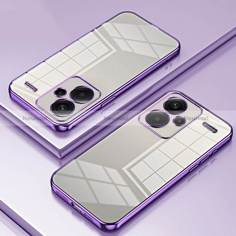 Ultra-thin Transparent TPU Soft Case Cover SY1 for Xiaomi Redmi Note 13 Pro+ Plus 5G Purple