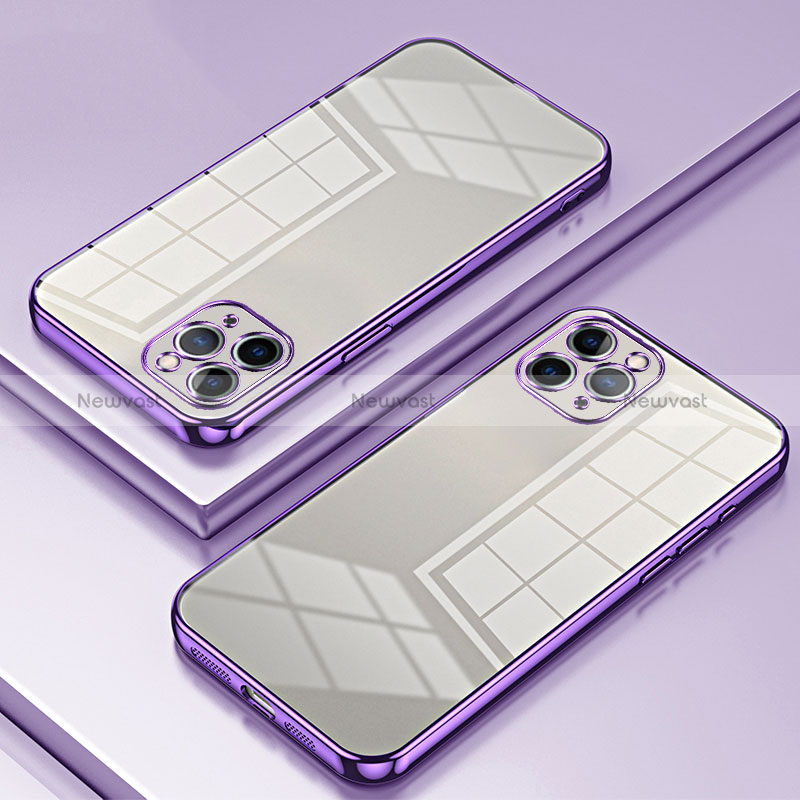 Ultra-thin Transparent TPU Soft Case Cover SY2 for Apple iPhone 11 Pro Max Purple