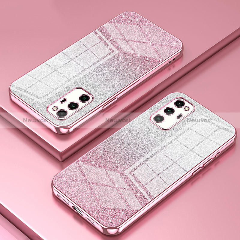 Ultra-thin Transparent TPU Soft Case Cover SY2 for Huawei Honor V30 Pro 5G Rose Gold