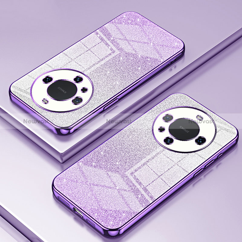 Ultra-thin Transparent TPU Soft Case Cover SY2 for Huawei Mate 60 Pro Purple