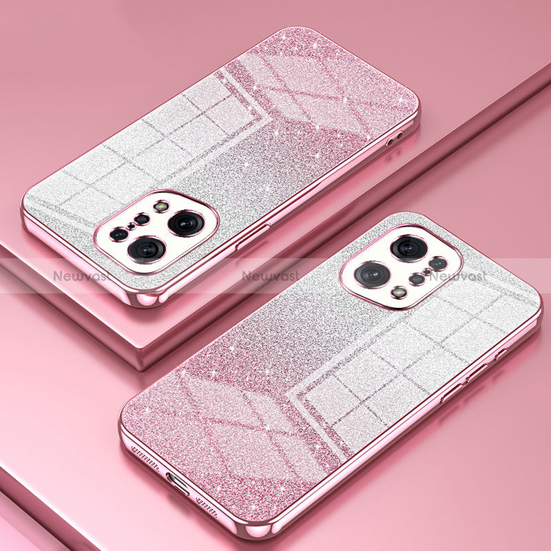 Ultra-thin Transparent TPU Soft Case Cover SY2 for Oppo Find X5 5G Rose Gold