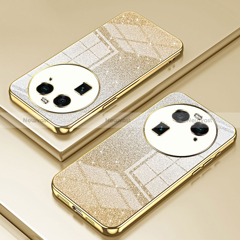 Ultra-thin Transparent TPU Soft Case Cover SY2 for Oppo Find X6 5G Gold