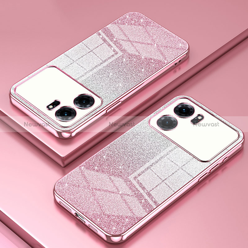 Ultra-thin Transparent TPU Soft Case Cover SY2 for Oppo K10 5G Rose Gold