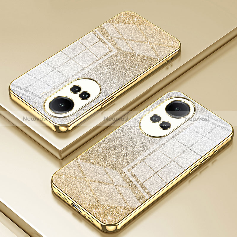 Ultra-thin Transparent TPU Soft Case Cover SY2 for Oppo Reno10 5G Gold