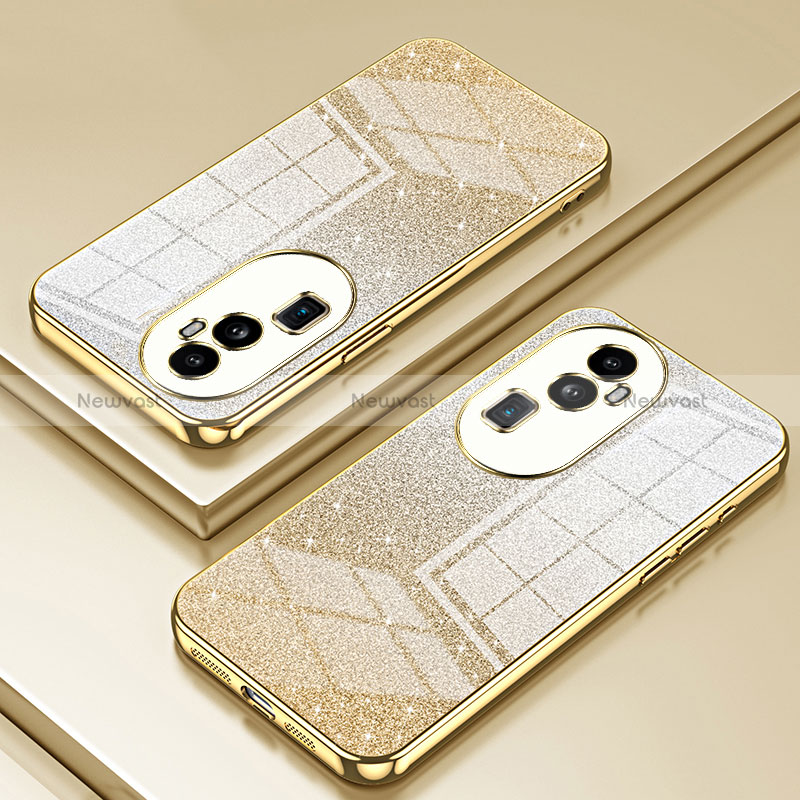 Ultra-thin Transparent TPU Soft Case Cover SY2 for Oppo Reno10 Pro+ Plus 5G Gold