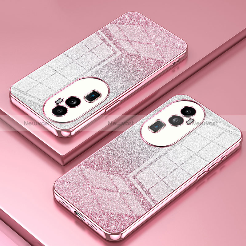 Ultra-thin Transparent TPU Soft Case Cover SY2 for Oppo Reno10 Pro+ Plus 5G Rose Gold