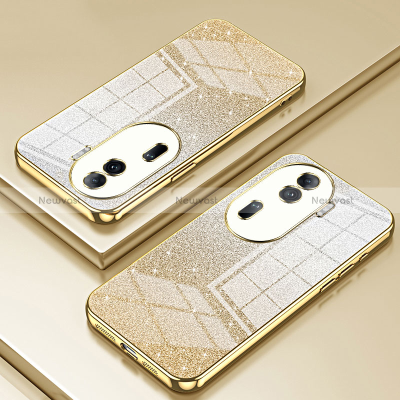 Ultra-thin Transparent TPU Soft Case Cover SY2 for Oppo Reno11 Pro 5G Gold