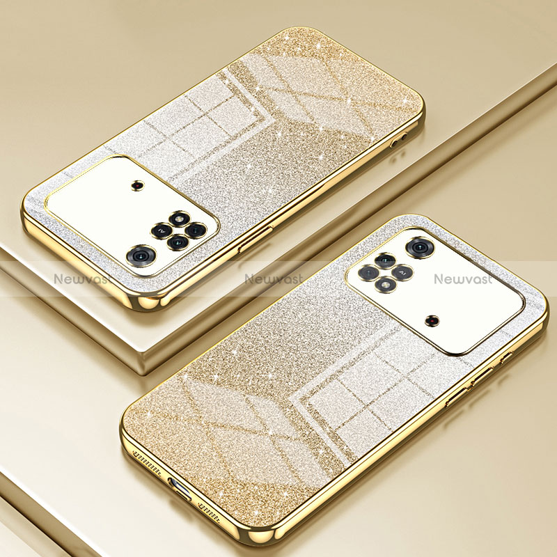 Ultra-thin Transparent TPU Soft Case Cover SY2 for Xiaomi Poco M4 Pro 4G Gold