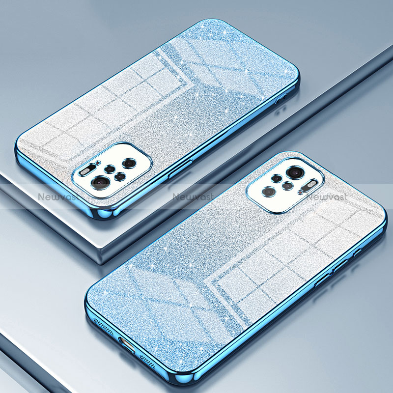Ultra-thin Transparent TPU Soft Case Cover SY2 for Xiaomi Redmi Note 10 4G Blue