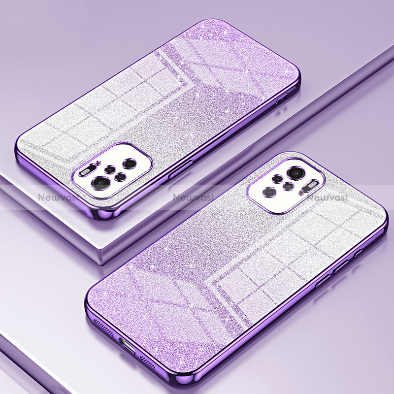Ultra-thin Transparent TPU Soft Case Cover SY2 for Xiaomi Redmi Note 10 4G Purple