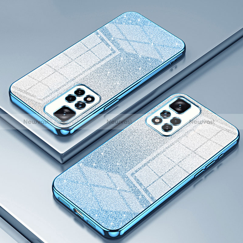 Ultra-thin Transparent TPU Soft Case Cover SY2 for Xiaomi Redmi Note 11 Pro 5G Blue