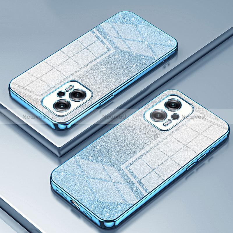 Ultra-thin Transparent TPU Soft Case Cover SY2 for Xiaomi Redmi Note 11T Pro 5G Blue