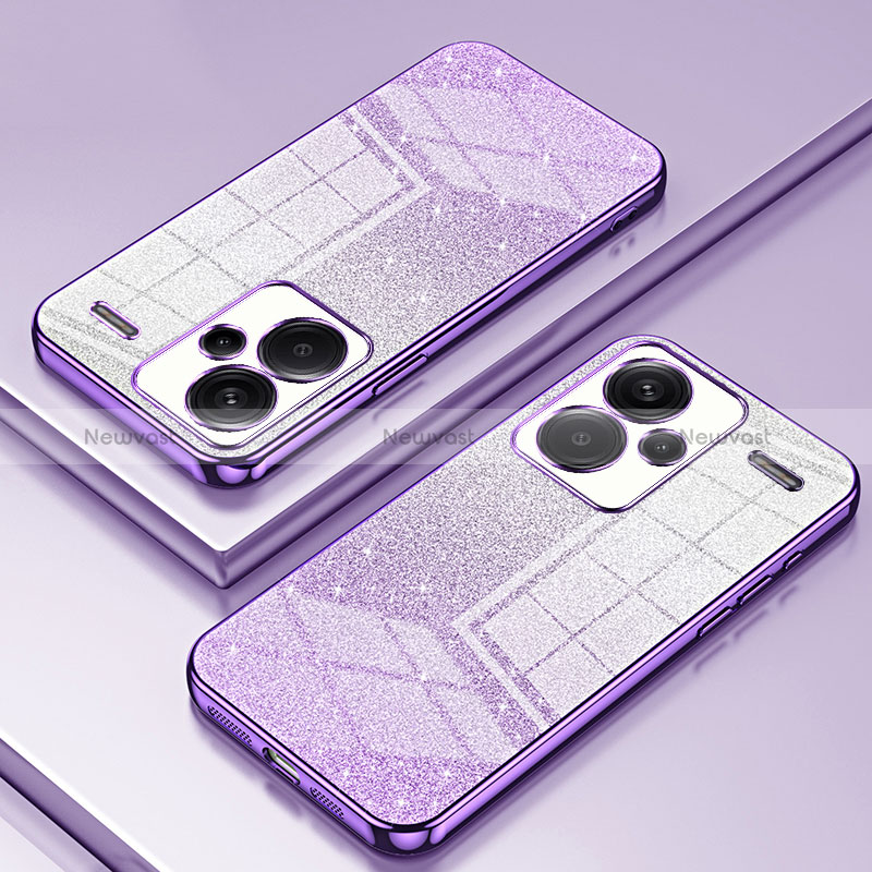 Ultra-thin Transparent TPU Soft Case Cover SY2 for Xiaomi Redmi Note 13 Pro+ Plus 5G Purple