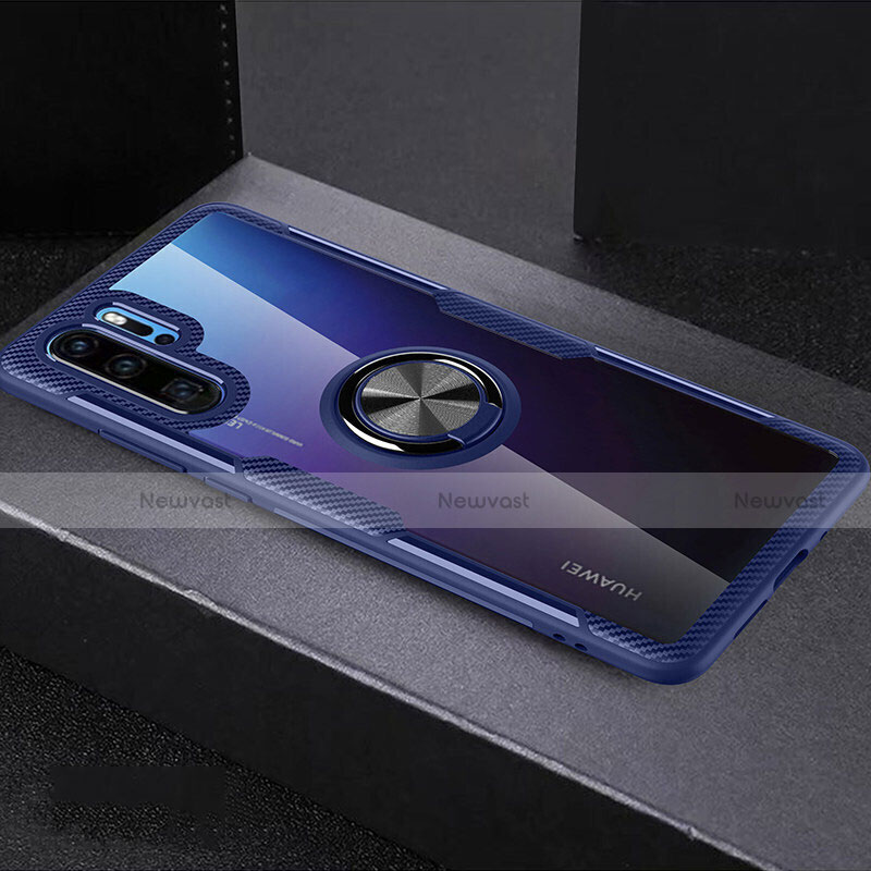 Ultra-thin Transparent TPU Soft Case Cover with Finger Ring Stand C03 for Huawei P30 Pro New Edition