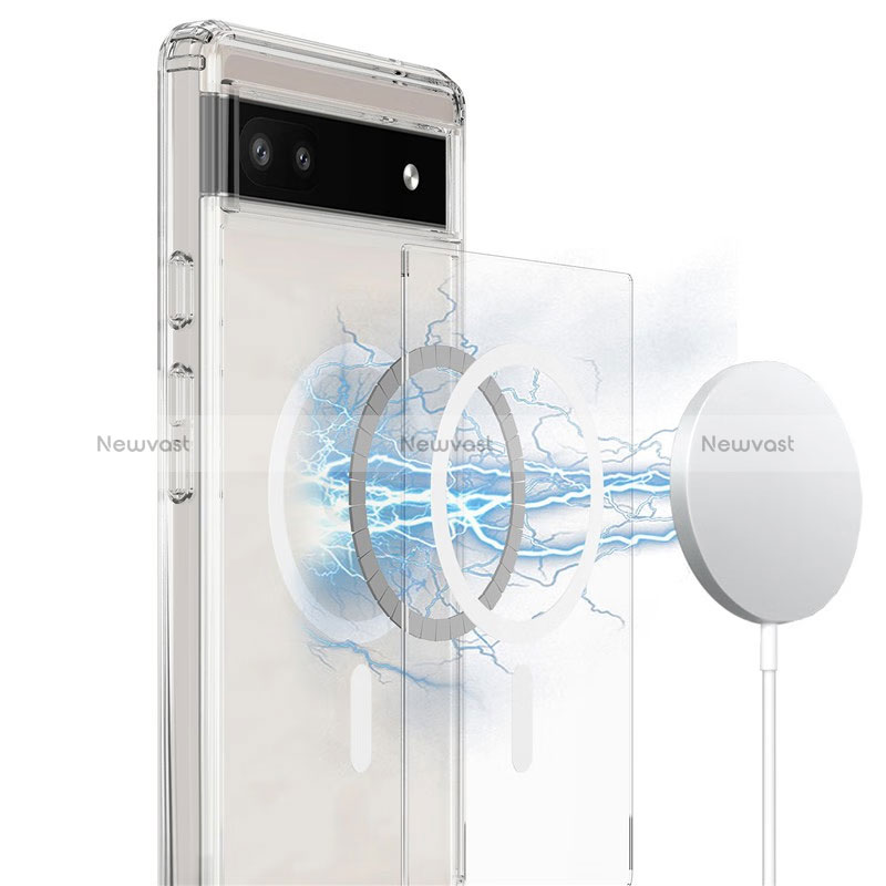 Ultra-thin Transparent TPU Soft Case Cover with Mag-Safe Magnetic for Google Pixel 6a 5G Clear