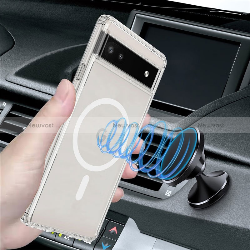 Ultra-thin Transparent TPU Soft Case Cover with Mag-Safe Magnetic for Google Pixel 6a 5G Clear