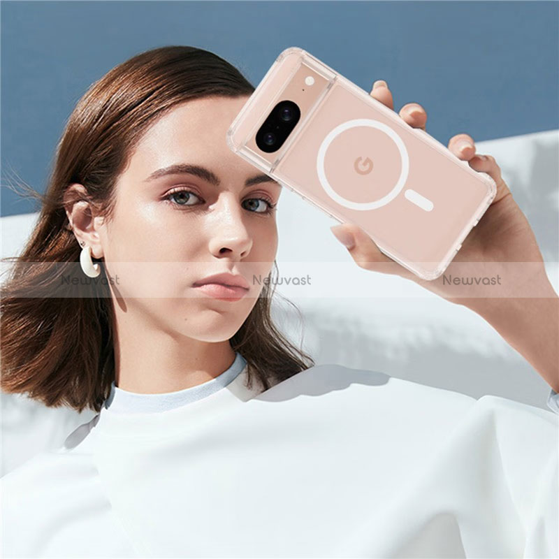 Ultra-thin Transparent TPU Soft Case Cover with Mag-Safe Magnetic for Google Pixel 8 5G Clear