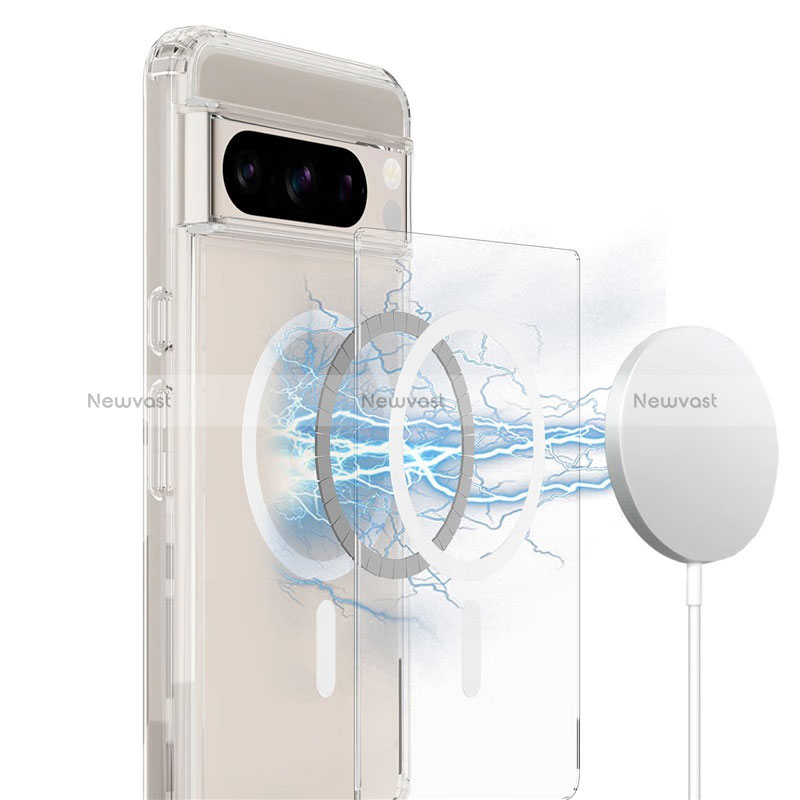 Ultra-thin Transparent TPU Soft Case Cover with Mag-Safe Magnetic for Google Pixel 8 Pro 5G Clear