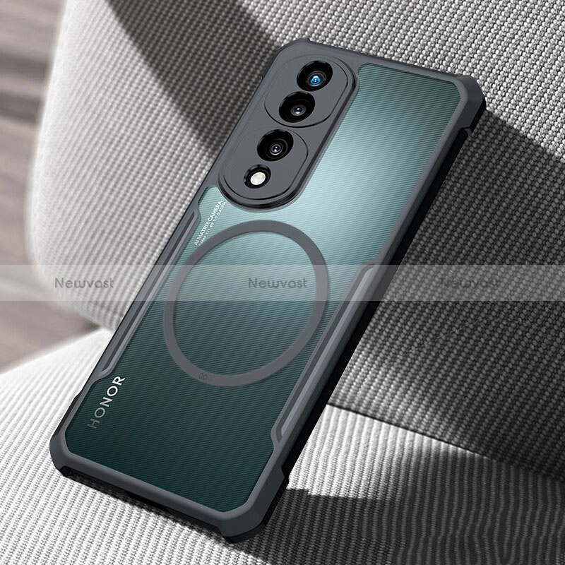 Ultra-thin Transparent TPU Soft Case Cover with Mag-Safe Magnetic for Huawei Honor 70 Pro 5G Black