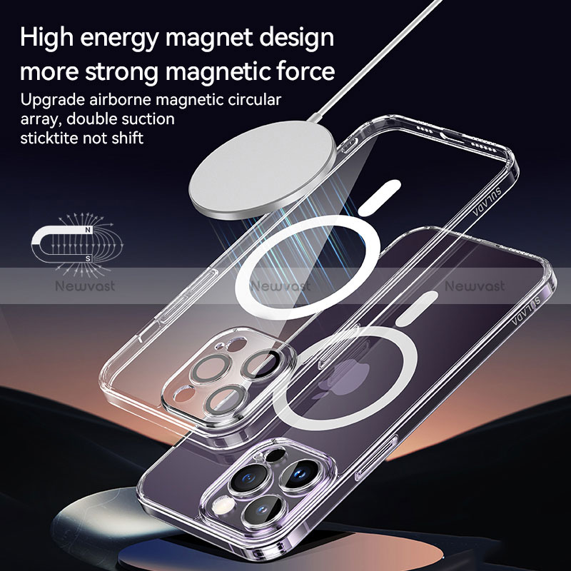 Ultra-thin Transparent TPU Soft Case Cover with Mag-Safe Magnetic LD1 for Apple iPhone 13 Pro Max