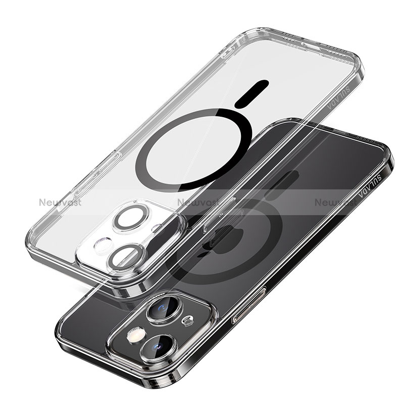 Ultra-thin Transparent TPU Soft Case Cover with Mag-Safe Magnetic LD1 for Apple iPhone 14 Black