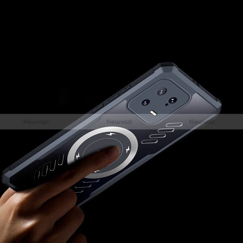 Ultra-thin Transparent TPU Soft Case Cover with Mag-Safe Magnetic P01 for Xiaomi Mi 13 Ultra 5G Black