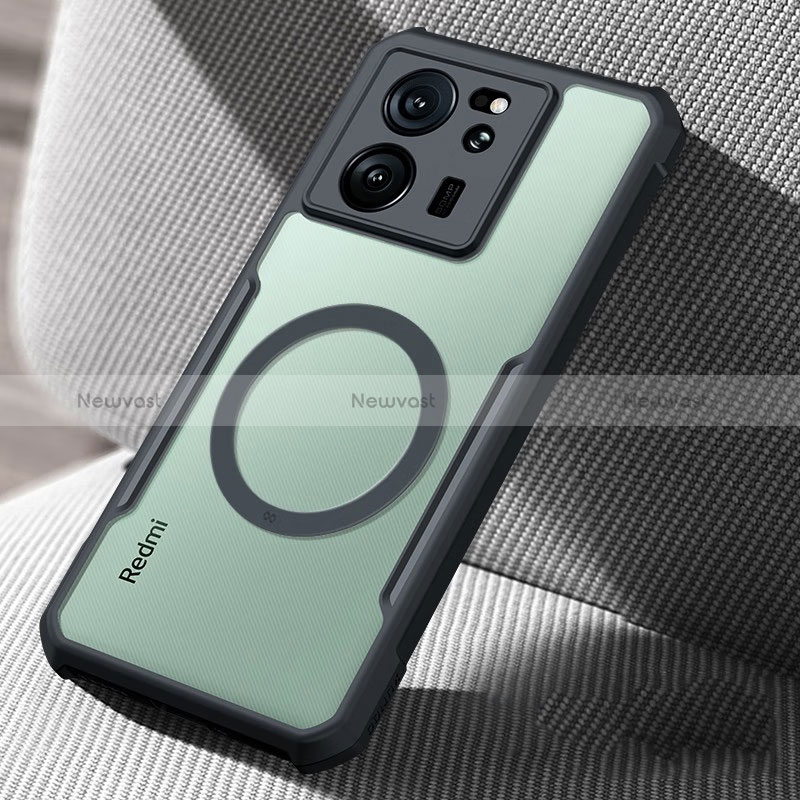 Ultra-thin Transparent TPU Soft Case Cover with Mag-Safe Magnetic P01 for Xiaomi Redmi K60 Ultra 5G Black