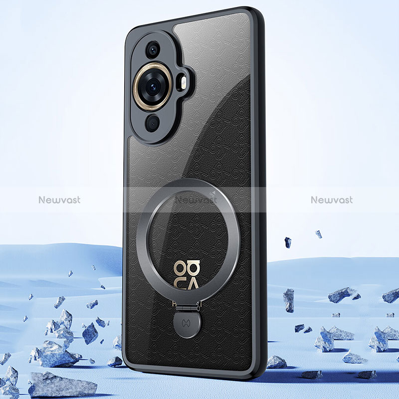 Ultra-thin Transparent TPU Soft Case Cover with Mag-Safe Magnetic P02 for Huawei Nova 11 Black