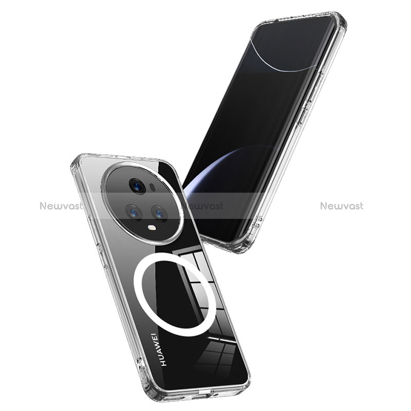 Ultra-thin Transparent TPU Soft Case Cover with Mag-Safe Magnetic QK2 for Huawei Honor Magic5 Pro 5G