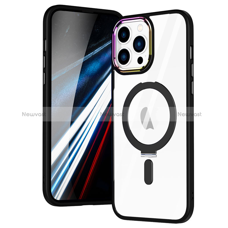 Ultra-thin Transparent TPU Soft Case Cover with Mag-Safe Magnetic SD1 for Apple iPhone 13 Pro Black