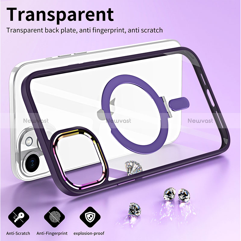 Ultra-thin Transparent TPU Soft Case Cover with Mag-Safe Magnetic SD1 for Apple iPhone 14