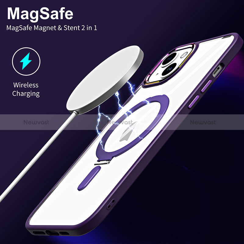 Ultra-thin Transparent TPU Soft Case Cover with Mag-Safe Magnetic SD1 for Apple iPhone 14 Plus