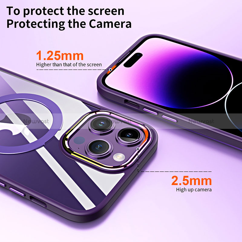 Ultra-thin Transparent TPU Soft Case Cover with Mag-Safe Magnetic SD1 for Apple iPhone 15 Pro Max