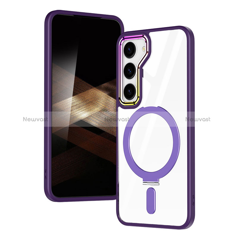 Ultra-thin Transparent TPU Soft Case Cover with Mag-Safe Magnetic SD1 for Samsung Galaxy S24 Plus 5G Purple