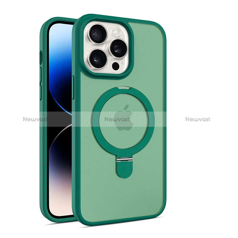 Ultra-thin Transparent TPU Soft Case Cover with Mag-Safe Magnetic T02 for Apple iPhone 14 Pro Max Green