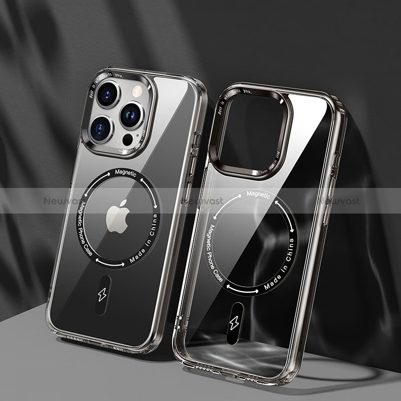 Ultra-thin Transparent TPU Soft Case Cover with Mag-Safe Magnetic TB1 for Apple iPhone 15 Pro