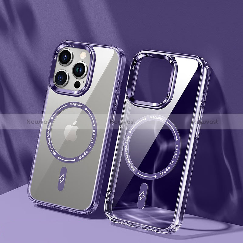 Ultra-thin Transparent TPU Soft Case Cover with Mag-Safe Magnetic TB1 for Apple iPhone 15 Pro Max