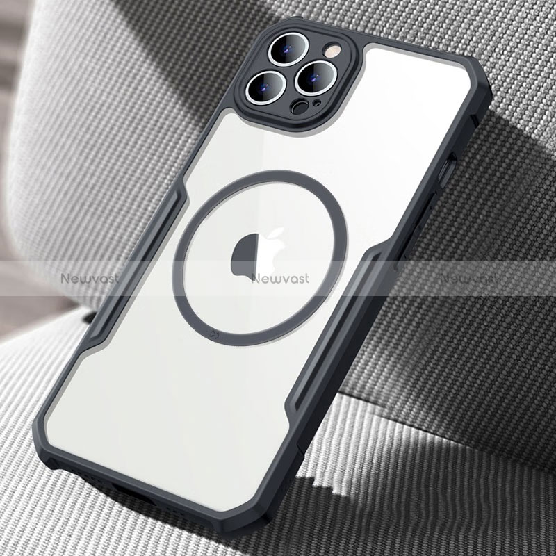 Ultra-thin Transparent TPU Soft Case Cover with Mag-Safe Magnetic XD5 for Apple iPhone 15 Pro Black