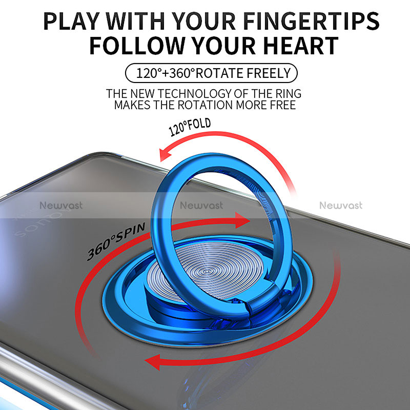 Ultra-thin Transparent TPU Soft Case Cover with Magnetic Finger Ring Stand AN1 for Google Pixel 7 Pro 5G