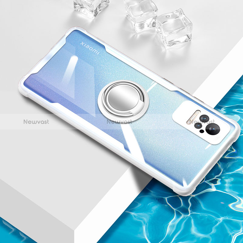 Ultra-thin Transparent TPU Soft Case Cover with Magnetic Finger Ring Stand BH1 for Xiaomi Civi 1S 5G