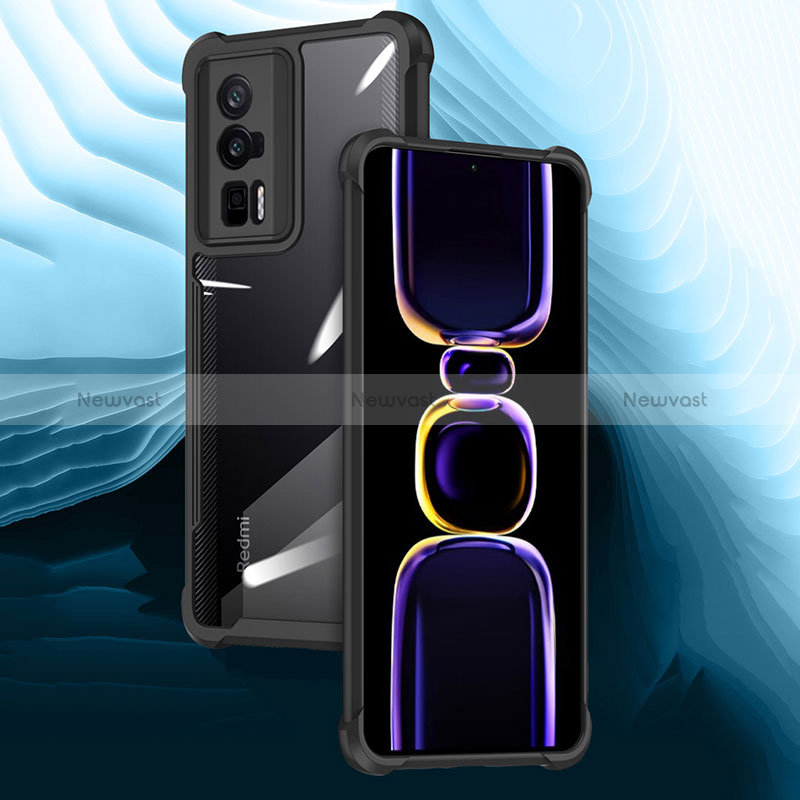 Ultra-thin Transparent TPU Soft Case Cover with Magnetic Finger Ring Stand BH1 for Xiaomi Redmi K60 Pro 5G