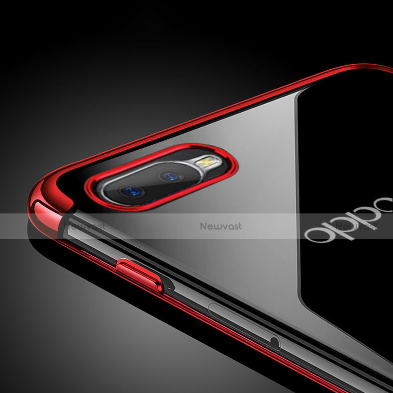 Ultra-thin Transparent TPU Soft Case Cover with Magnetic Finger Ring Stand C01 for Oppo R15X