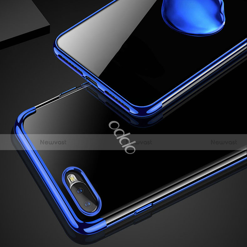 Ultra-thin Transparent TPU Soft Case Cover with Magnetic Finger Ring Stand C01 for Oppo RX17 Neo