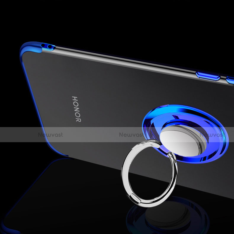 Ultra-thin Transparent TPU Soft Case Cover with Magnetic Finger Ring Stand C03 for Huawei Honor V20